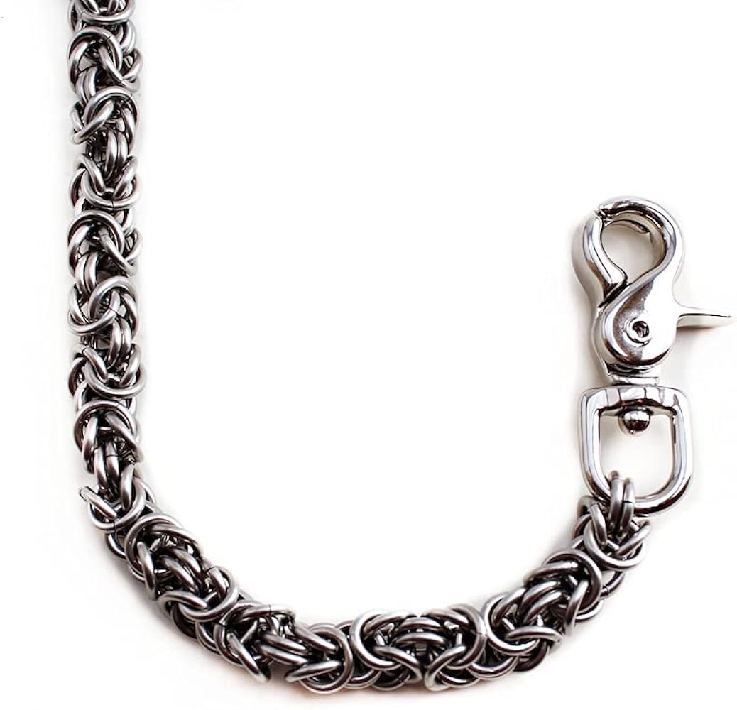 小物 US original wallet chain long Amazon.com: Men's Stainless Steel Byzantine Weave Wallet Chain 14